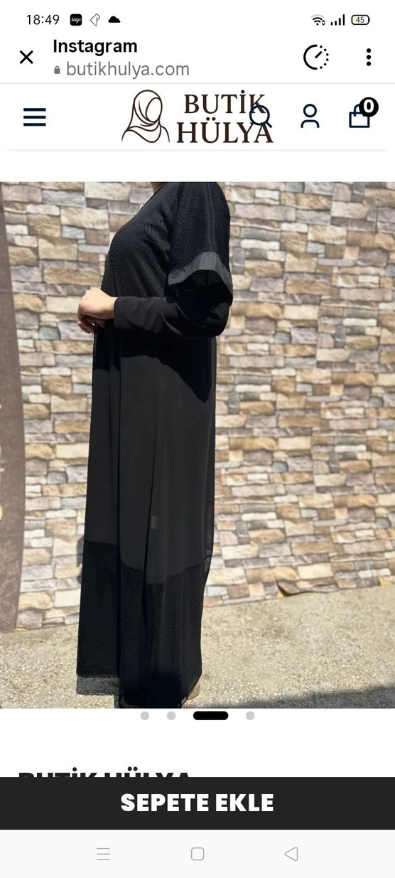 Sade Siyah Uzun Kollu Kadın Elbise - Görsel 3