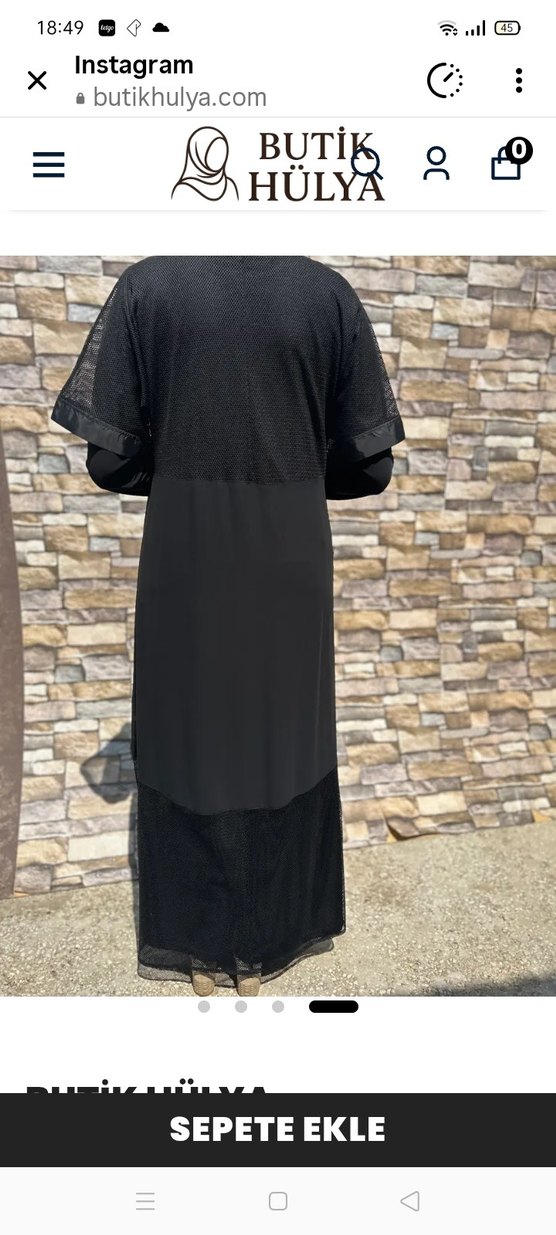 Sade Siyah Uzun Kollu Kadın Elbise - Görsel 2