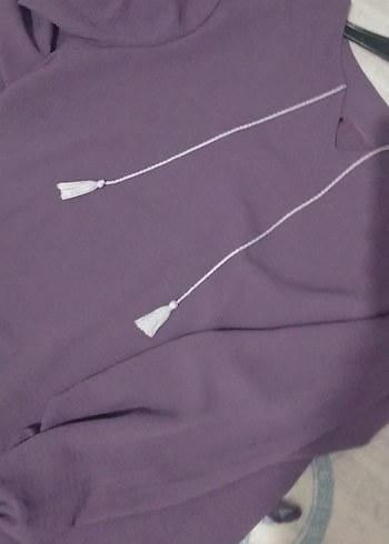 Mor Uzun Kollu Bohem Salaş Elbise - Görsel 2