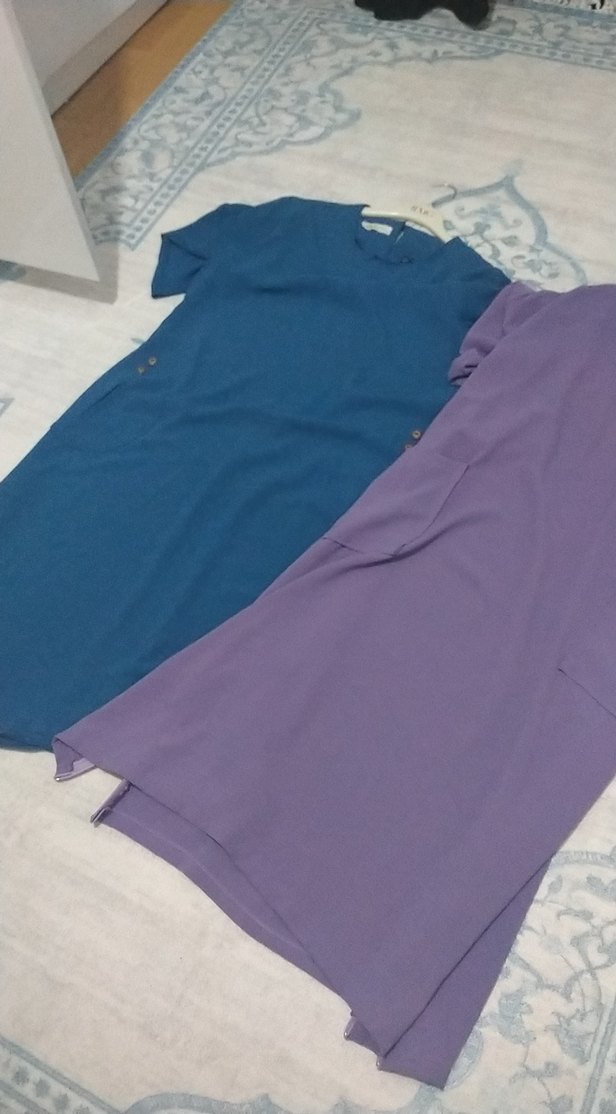 Mor Kısa Kollu Uzun Tunik - Görsel 2