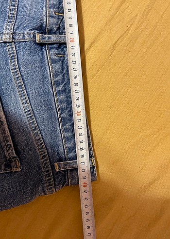 Diğer Kadın Mavi Kot Şort Mini Kesim Tokalı