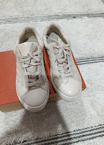 Krem Bağcıklı Kadın Spor Ayakkabı - Görsel 2