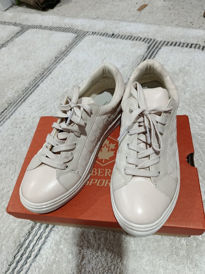 Krem Bağcıklı Kadın Spor Ayakkabı - Görsel 4