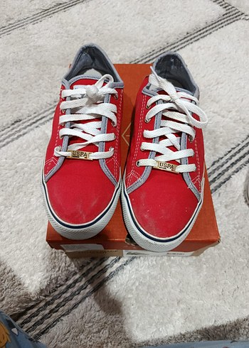 Kırmızı Kadın Spor Ayakkabı Wedge Topuklu - Görsel 3