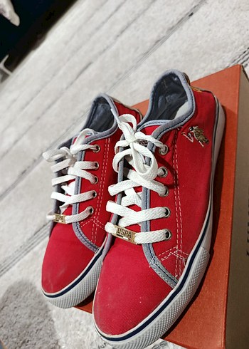 Kırmızı Kadın Spor Ayakkabı Wedge Topuklu - Görsel 2