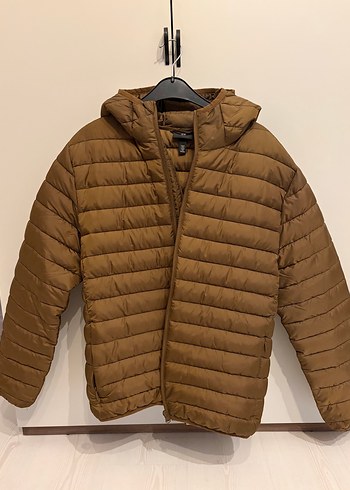 H&M Sehir Stiline Uygun Kahverengi Kapusonlu Sisme Mont