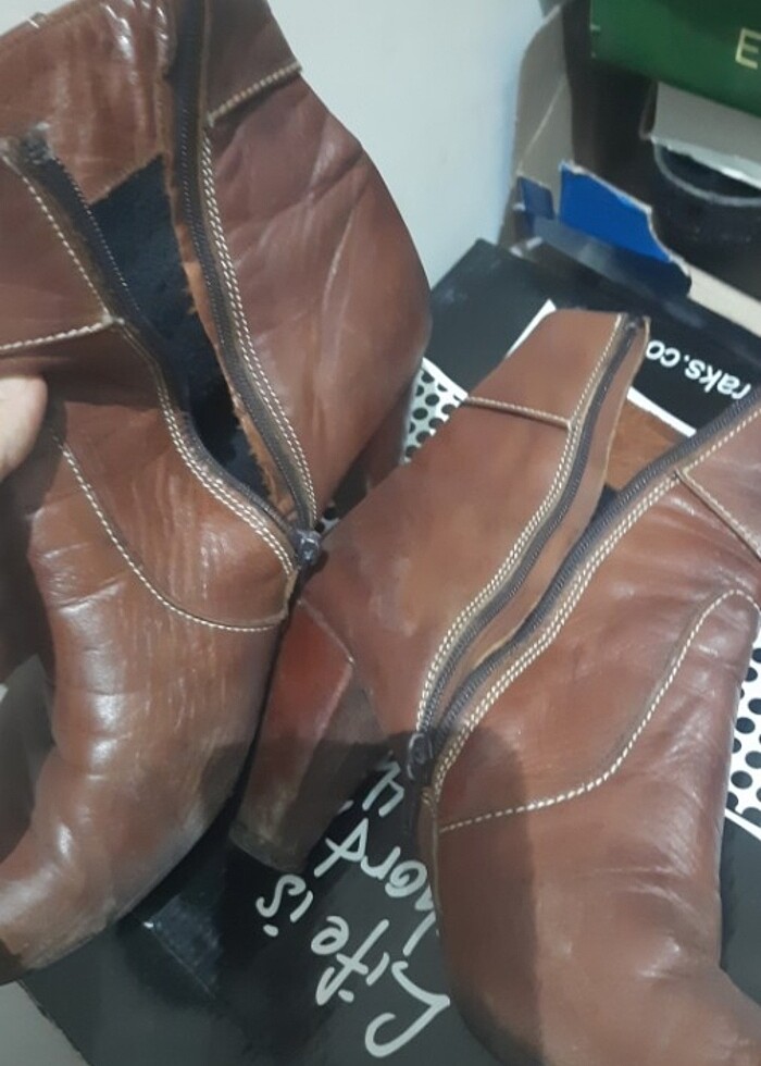 Deri topuklu bot - Görsel 5