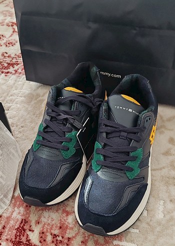 Tommy Hilfiger Yeşil Desenli Bağcıklı Erkek Spor Ayakkabı