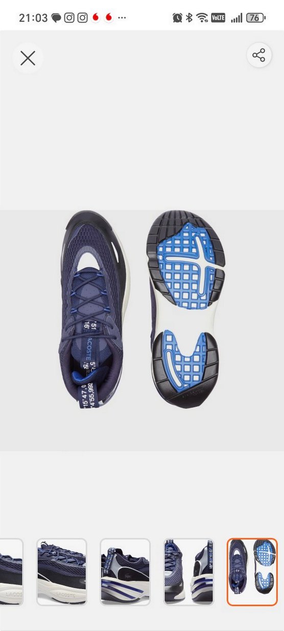 Lacoste Erkek Mavi Spor Ayakkabı - Görsel 4