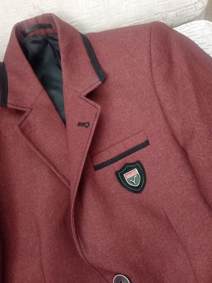 Bordo Düğmeli Erkek Çocuk ceket - Görsel 2