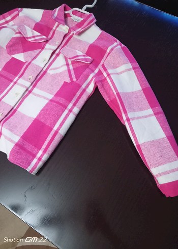 Pembe Ekose Düğmeli kız çocuk 13-14yas Gömlek - Görsel 3