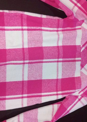 Pembe Ekose Düğmeli kız çocuk 13-14yas Gömlek - Görsel 7