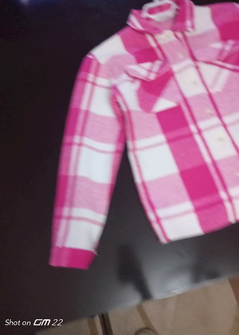 Pembe Ekose Düğmeli kız çocuk 13-14yas Gömlek - Görsel 2