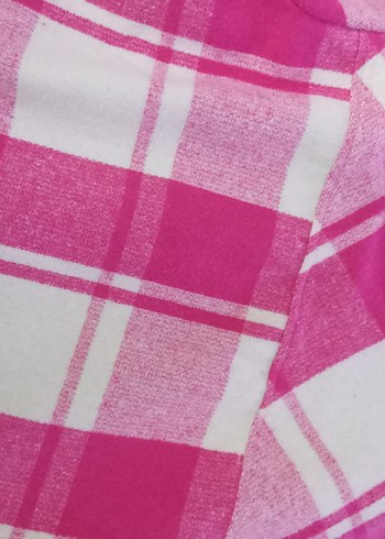 Pembe Ekose Düğmeli kız çocuk 13-14yas Gömlek - Görsel 6