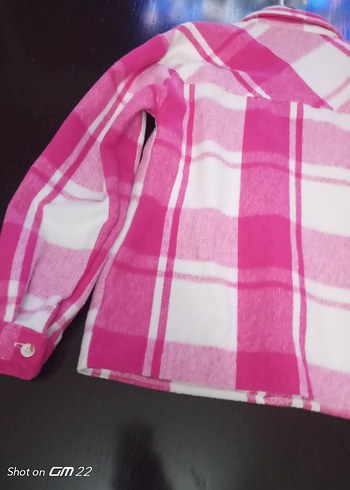 Pembe Ekose Düğmeli kız çocuk 13-14yas Gömlek - Görsel 4