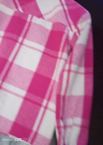 Pembe Ekose Düğmeli kız çocuk 13-14yas Gömlek - Görsel 5