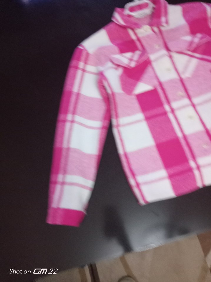 Pembe Ekose Düğmeli kız çocuk 13-14yas Gömlek - Görsel 2