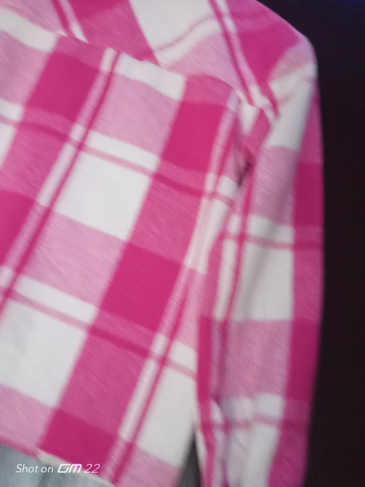 Pembe Ekose Düğmeli kız çocuk 13-14yas Gömlek - Görsel 5