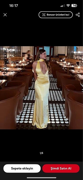 Pinterest Sarı Saten Abiye