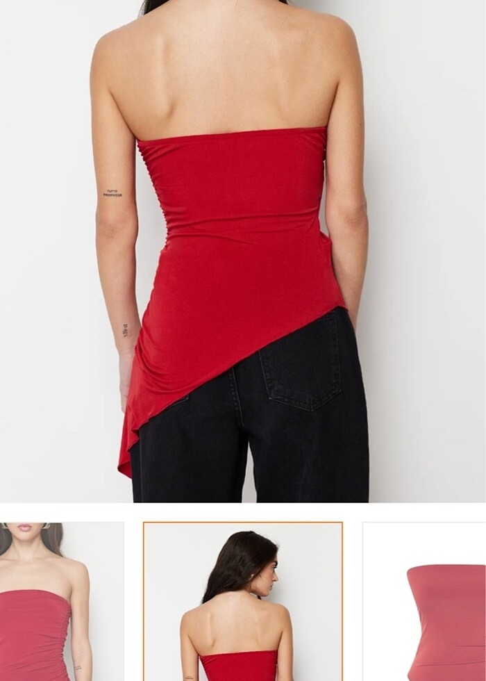 straplez bluz - Görsel 4