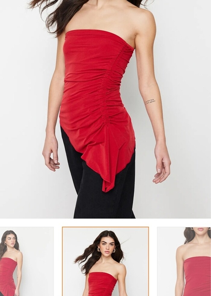 straplez bluz - Görsel 3