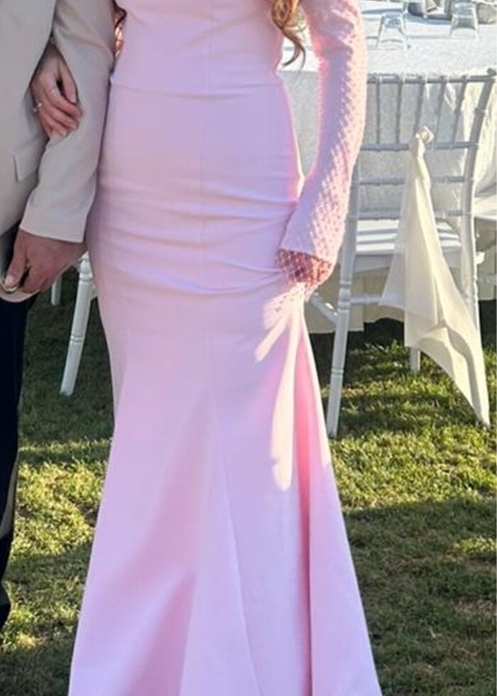 straplez kol eldivenli abiye - Görsel 4