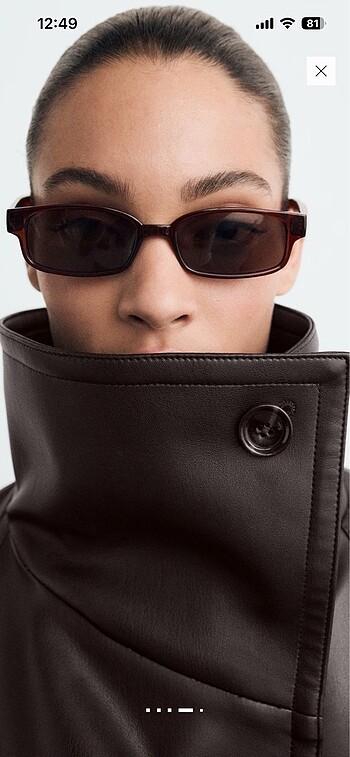 mango dik yaka deri ceket - Görsel 2