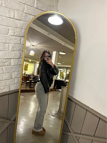 mango dik yaka deri ceket - Görsel 6