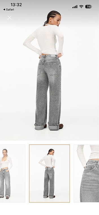 kıvrık paça baggy jean - Görsel 2