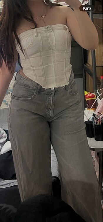 kıvrık paça baggy jean - Görsel 4