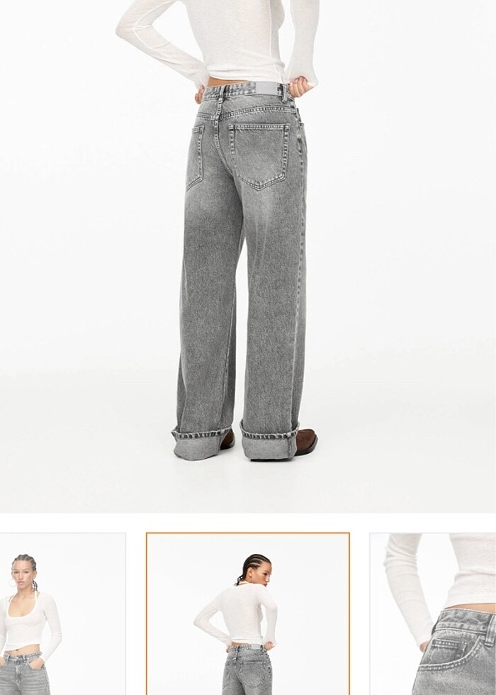 kıvrık paça baggy jean - Görsel 2