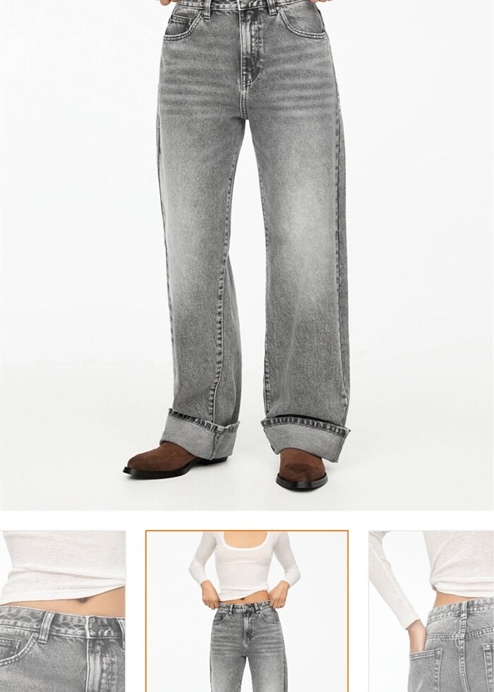 kıvrık paça baggy jean - Görsel 3