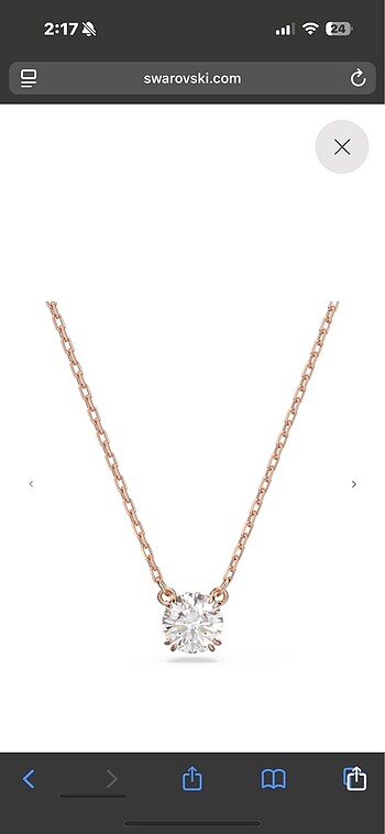swarovski swarovski yuvarlak kesim kolye