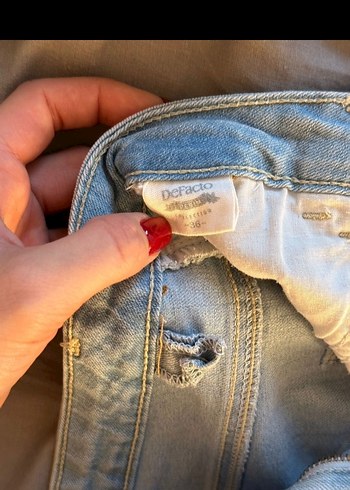 s Beden mavi Renk DeFacto açık mavi mini kot şort
