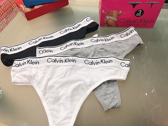 Calvin Klein 3lü Kemeri Yazılı String Tanga