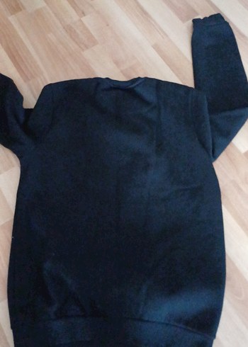 Siyah Kadın Uzun Kollu Tişört Peluş Detaylı - Görsel 3