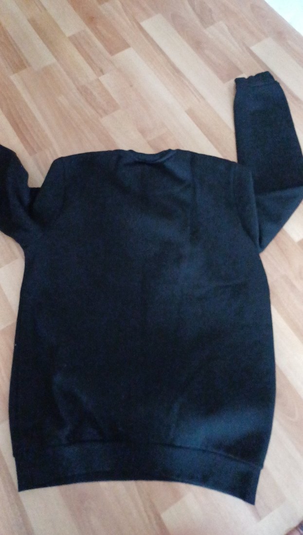 Siyah Kadın Uzun Kollu Tişört Peluş Detaylı - Görsel 3