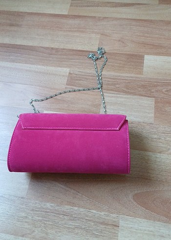 Fuşya Süet Zincir Detaylı Kadın Çanta - Görsel 3