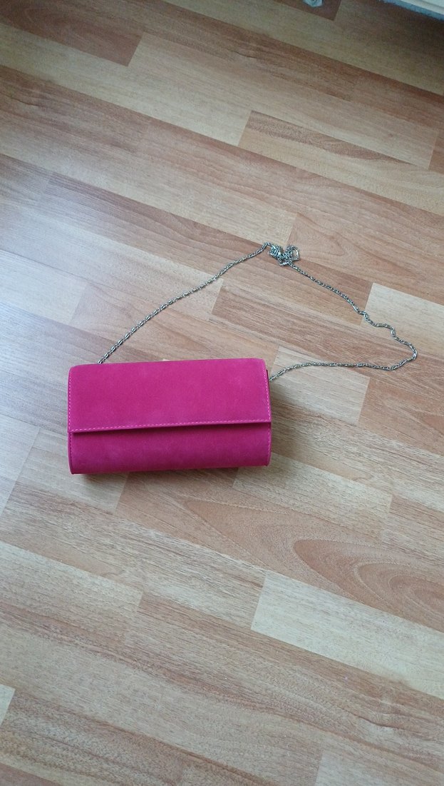 Fuşya Süet Zincir Detaylı Kadın Çanta - Görsel 2