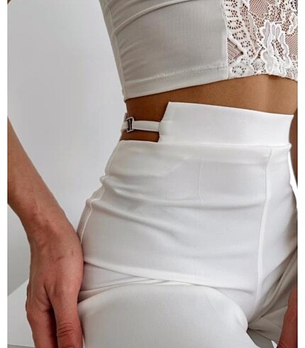 Beyaz kumaş pantalon