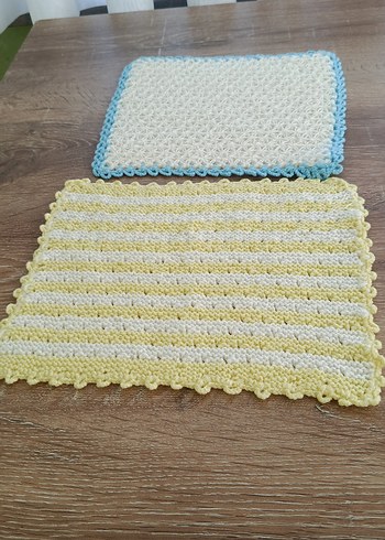 Sarı-Beyaz Örgü Banyo Süngeri bebek için ikili fiyatı - Görsel 2