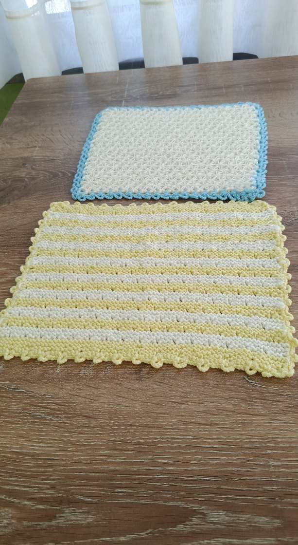 Sarı-Beyaz Örgü Banyo Süngeri bebek için ikili fiyatı - Görsel 2