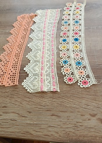 Bohem Tarzda Renkli ve Beyaz Dantel Şeritler 3adet fiyatı - Görsel 2