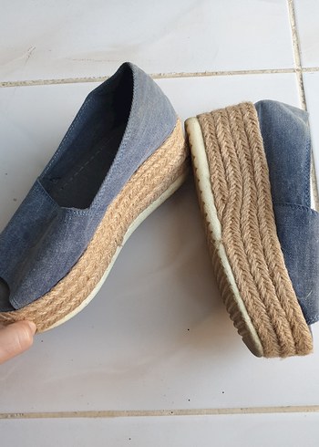 Kadın Kot Denim Dolgu Topuk Espadril - Görsel 5