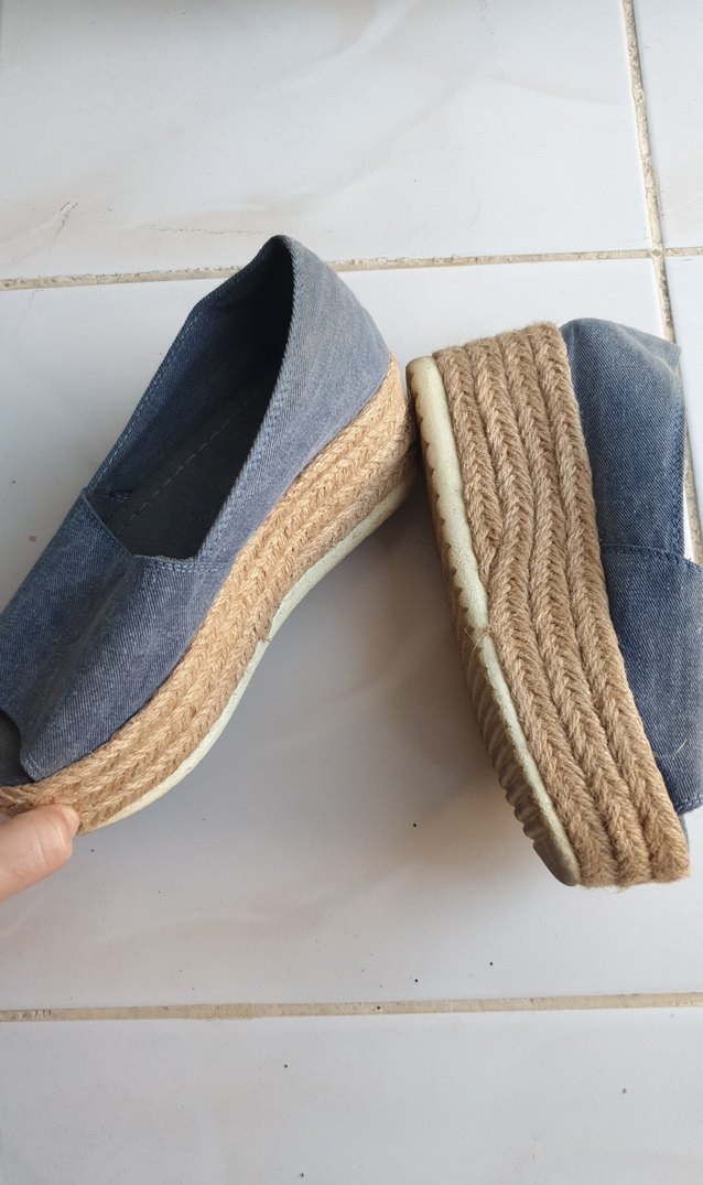 Kadın Kot Denim Dolgu Topuk Espadril - Görsel 5
