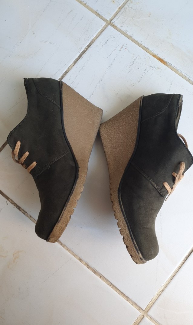 Haki Yeşili Süet Dolgu Topuklu Kadın Ayakkabı - Görsel 2