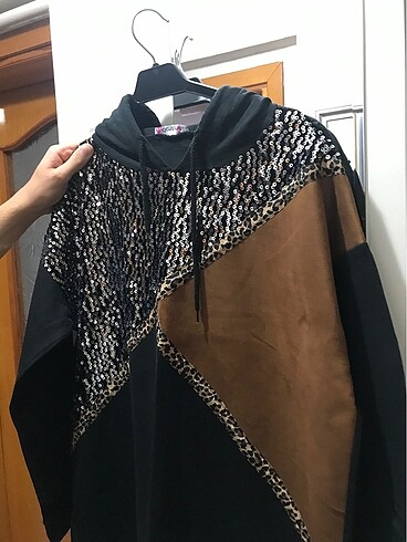 Parlak sweatshirt tunik