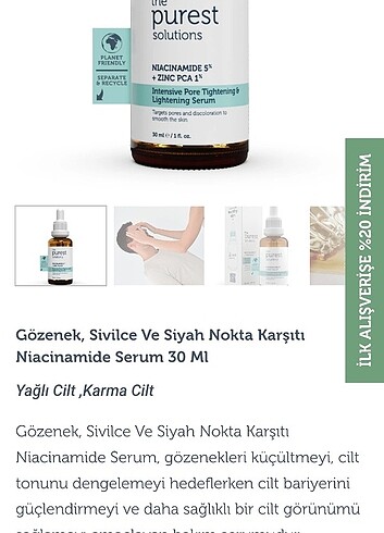  Beden The purest gözenek ve siyah nokta karşıtı serum