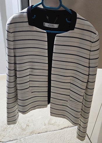 Çizgili Uzun Kollu Kadın Ceket - Görsel 2