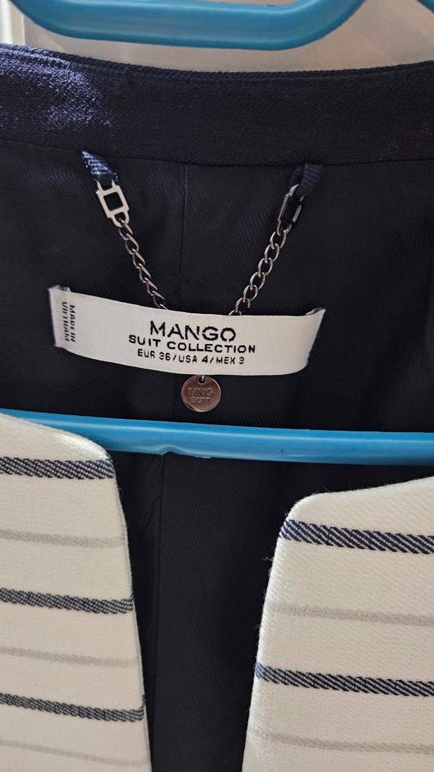 Çizgili Uzun Kollu Kadın Ceket - Görsel 3